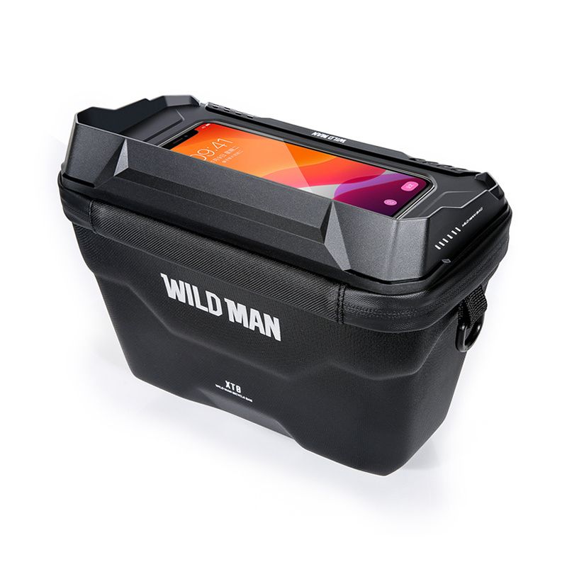 WILDMAN ceļojumu soma velosipēda stūrei ar rāvējslēdzēju, 3L (4"-7"), XT8, melna