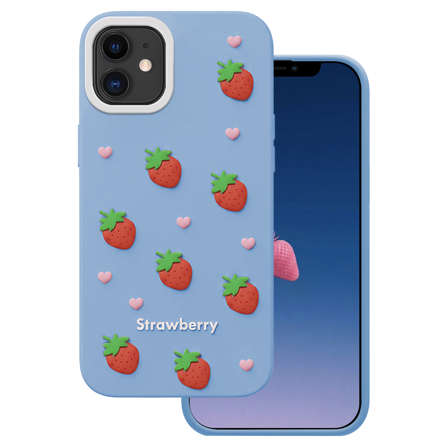 Zemeņu maciņš iPhone 11 zils