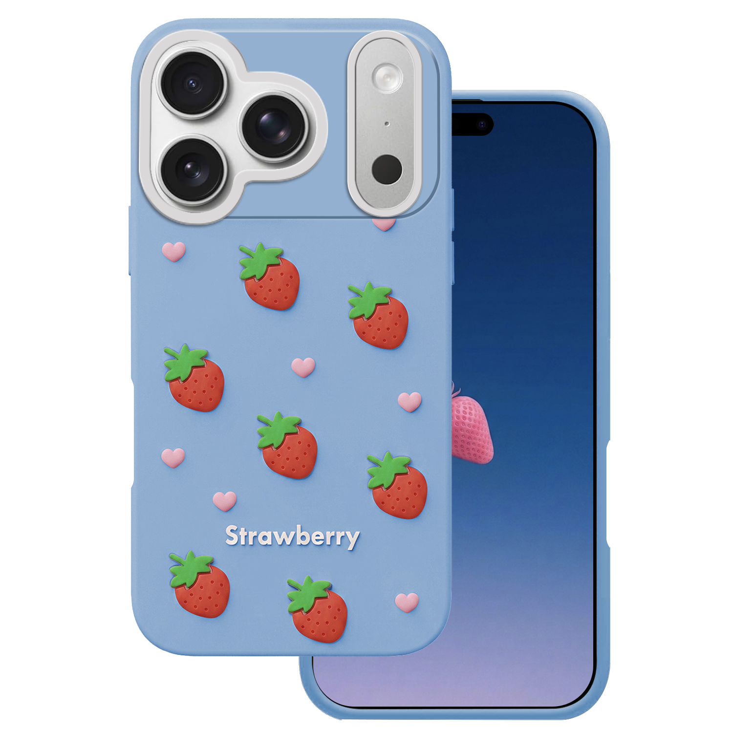 Strawberry case for iPhone 17 Pro / 18 Pro 6,3'' blue