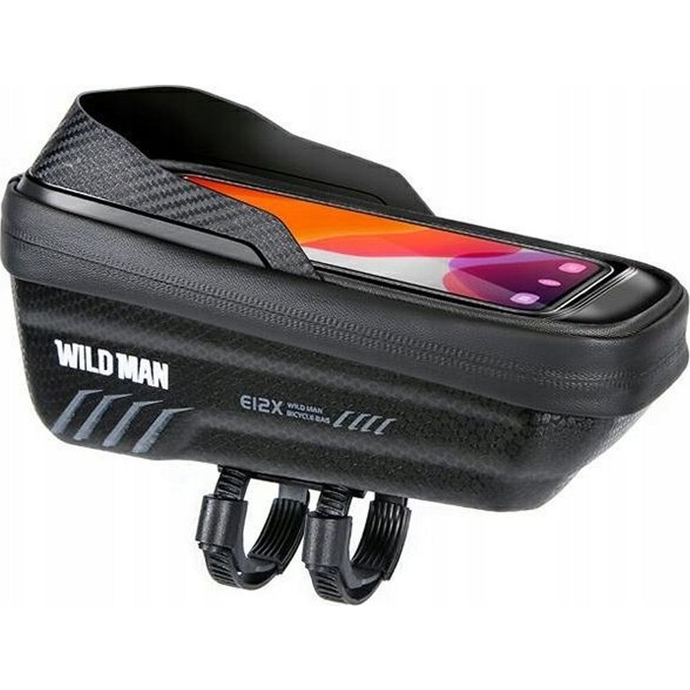 WILDMAN ceļojumu soma velosipēda rāmim ar rāvējslēdzēju, 1L (4 "- 7"), E12X, melna