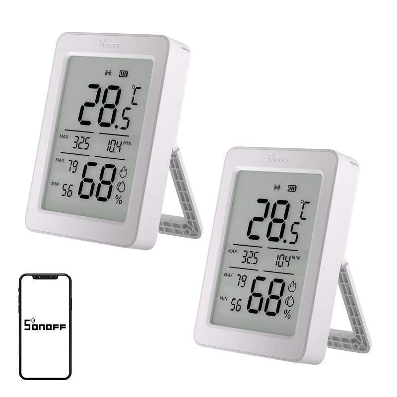 SONOFF ZigBee SNZB-02DR2 temperatūras un mitruma sensors, 2 gab.