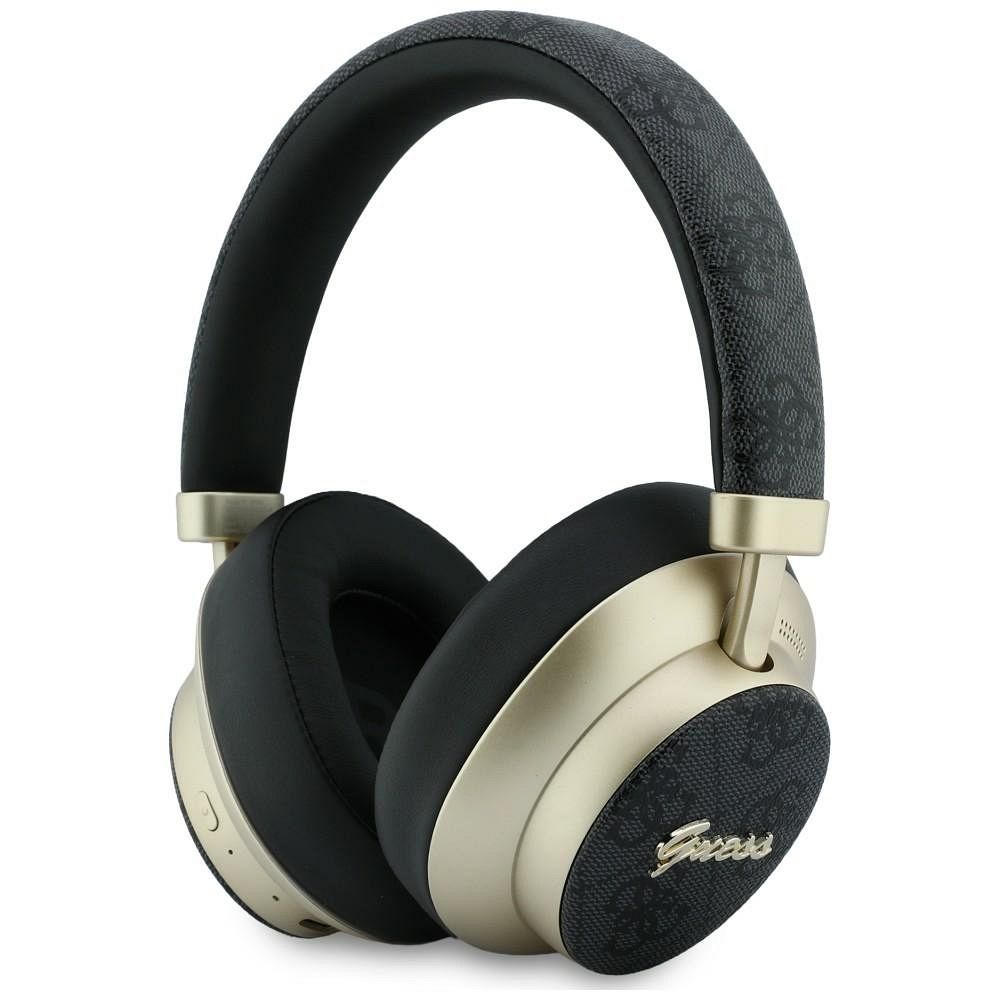 Bezvadu austiņas Guess ENC 4G Gold Script Metal, melnas