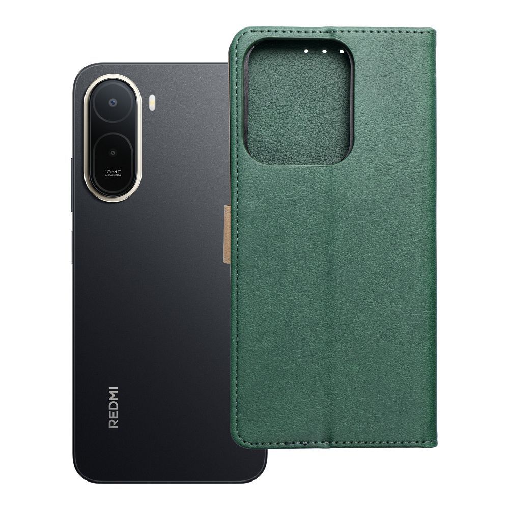 Atlokāmais maciņš Xiaomi Redmi A7 PRO Split Book, zaļš un zeltains