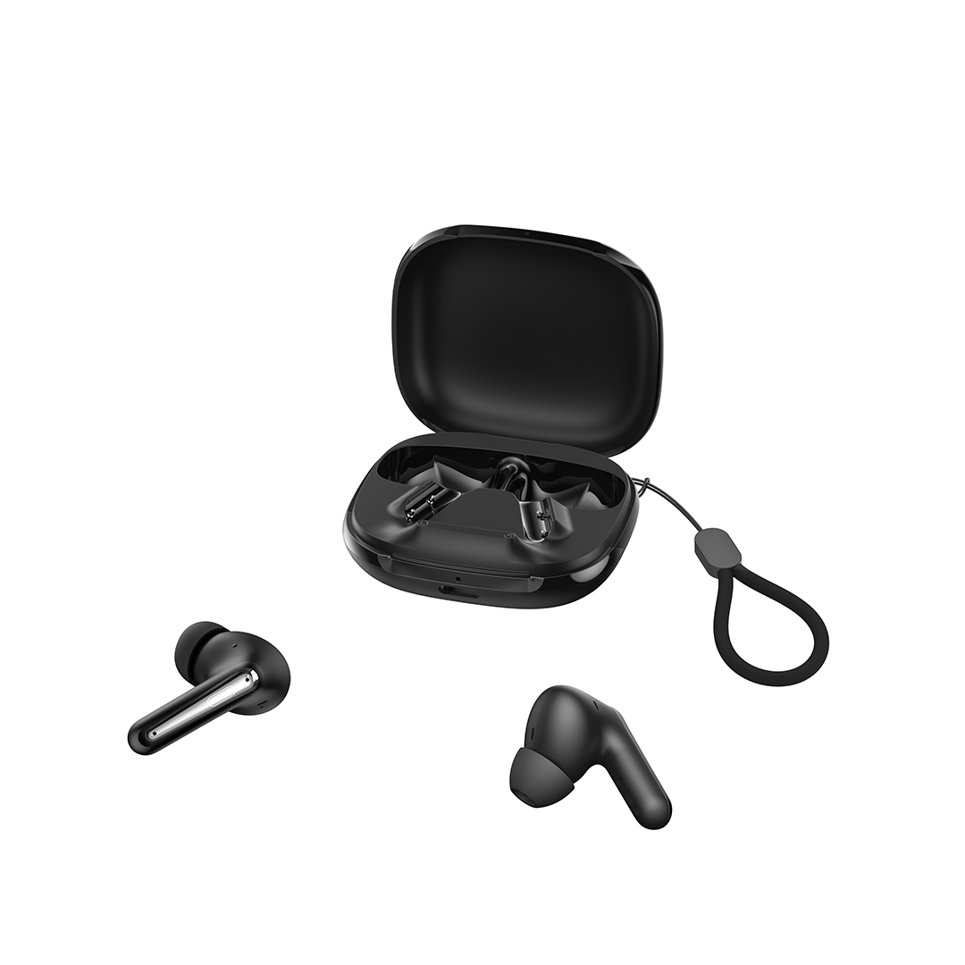 XO Bluetooth austiņas G53 TWS melnas ANC + ENC ar statīvu