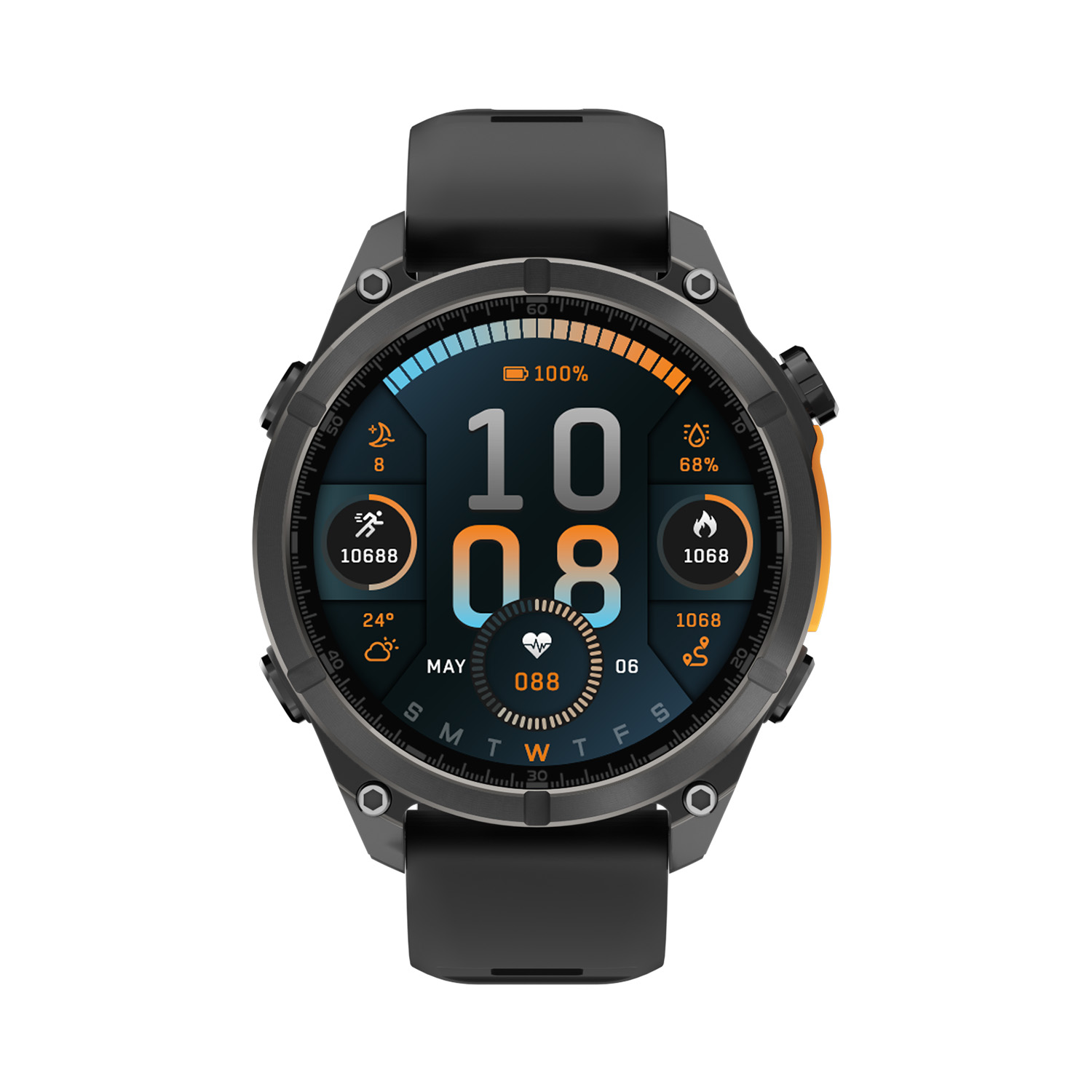 Forever Focus GPS SW-900 viedpulkstenis, melns