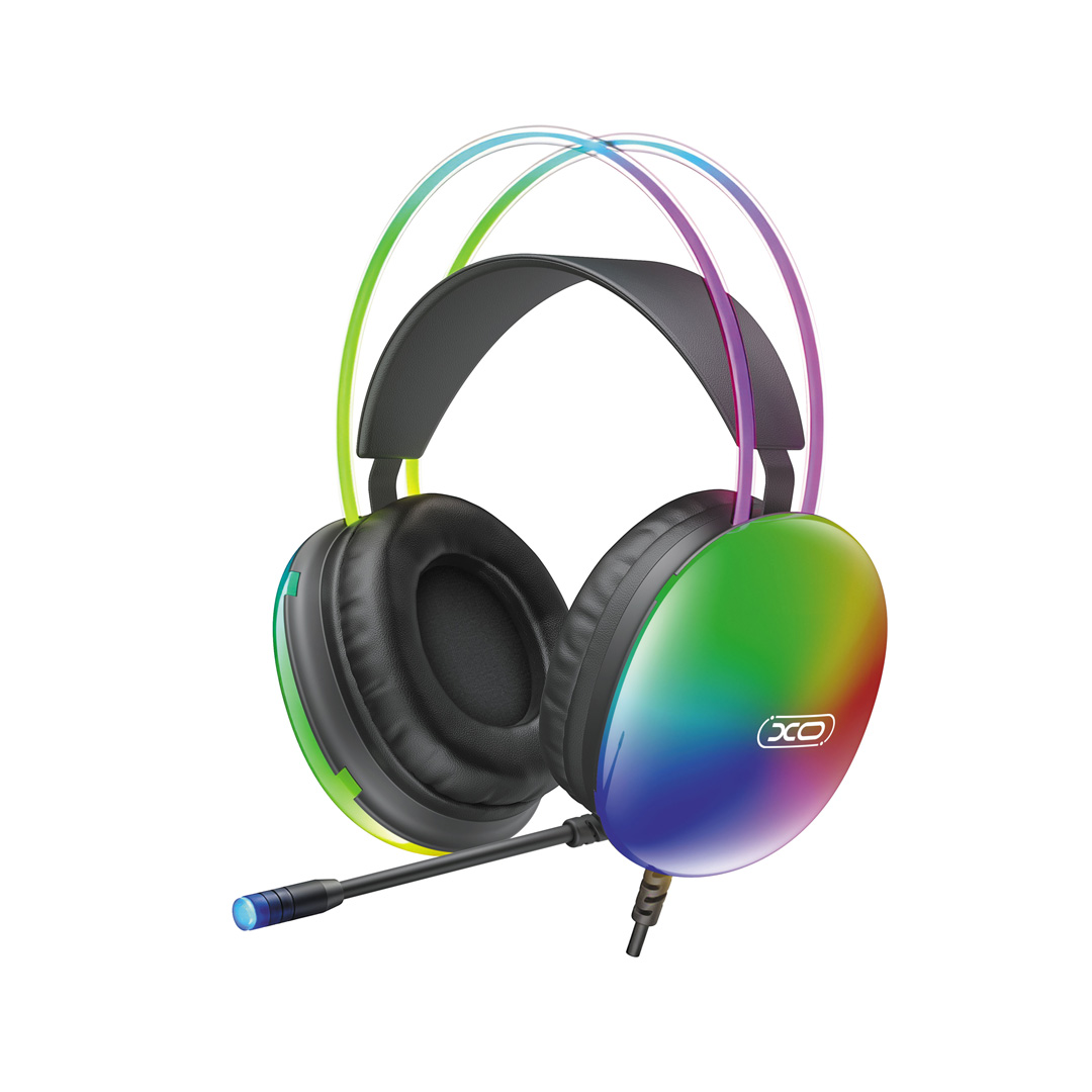 XO vadu austiņas GE11 jack 3,5mm - USB-A melnas RGB mikrofons