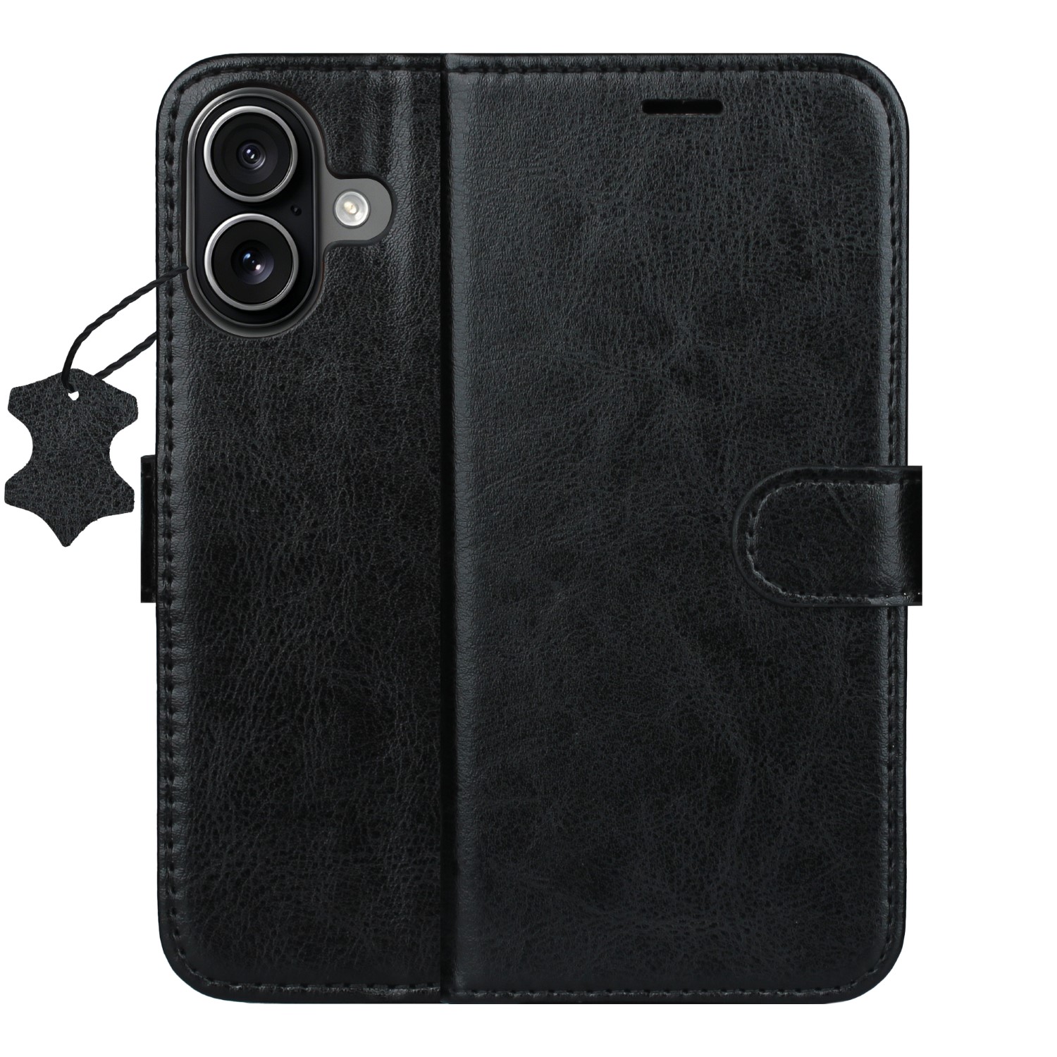 Smart Luxe ādas maciņš iPhone 16 6,1" melns