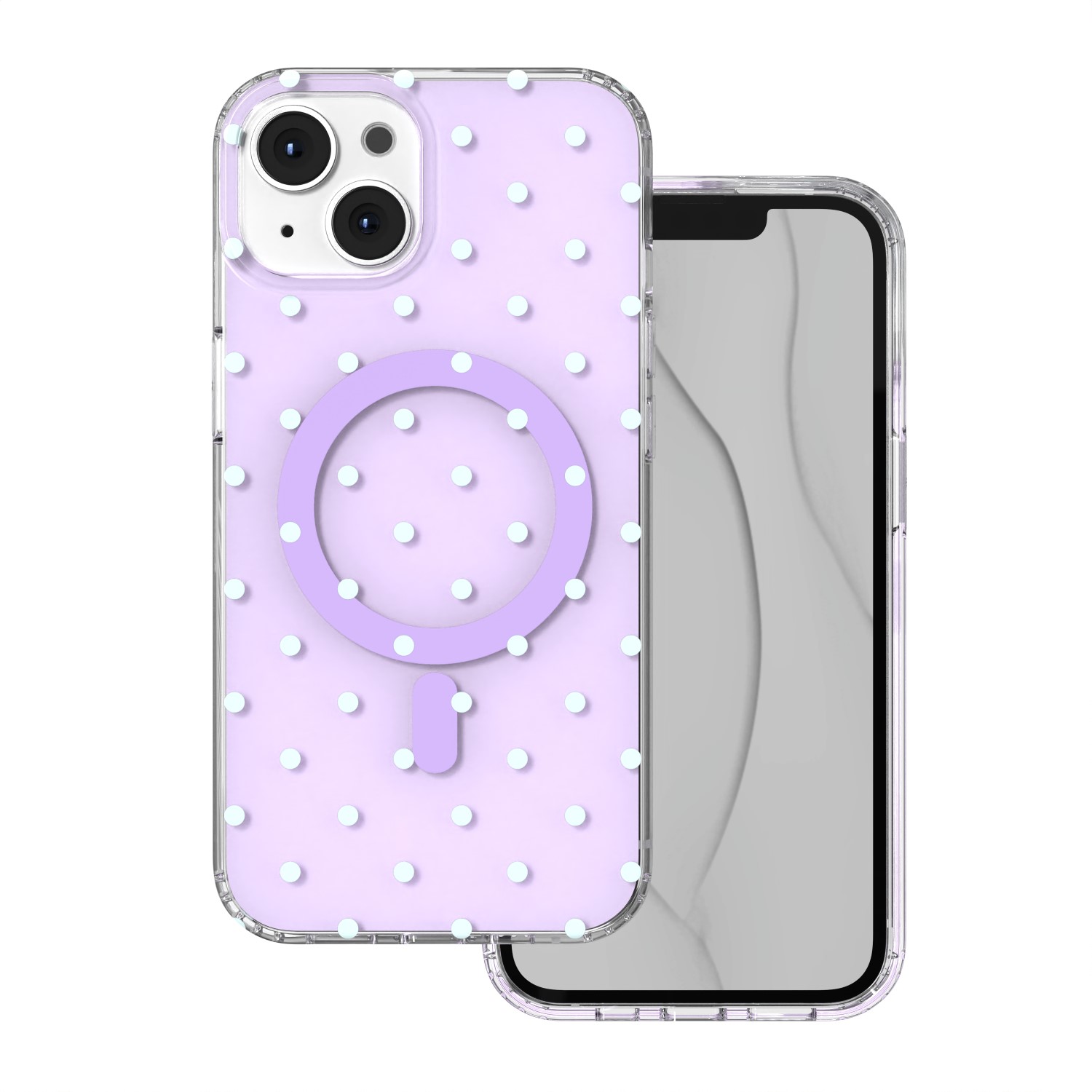 Bubble Dots Mag maciņš, paredzēts iPhone 13 / 14 6,1", violets