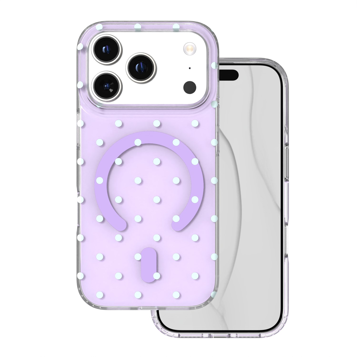Bubble Dots Mag maciņš, paredzēts iPhone 17 Pro 6,3" / 18 Pro 6,3", violets