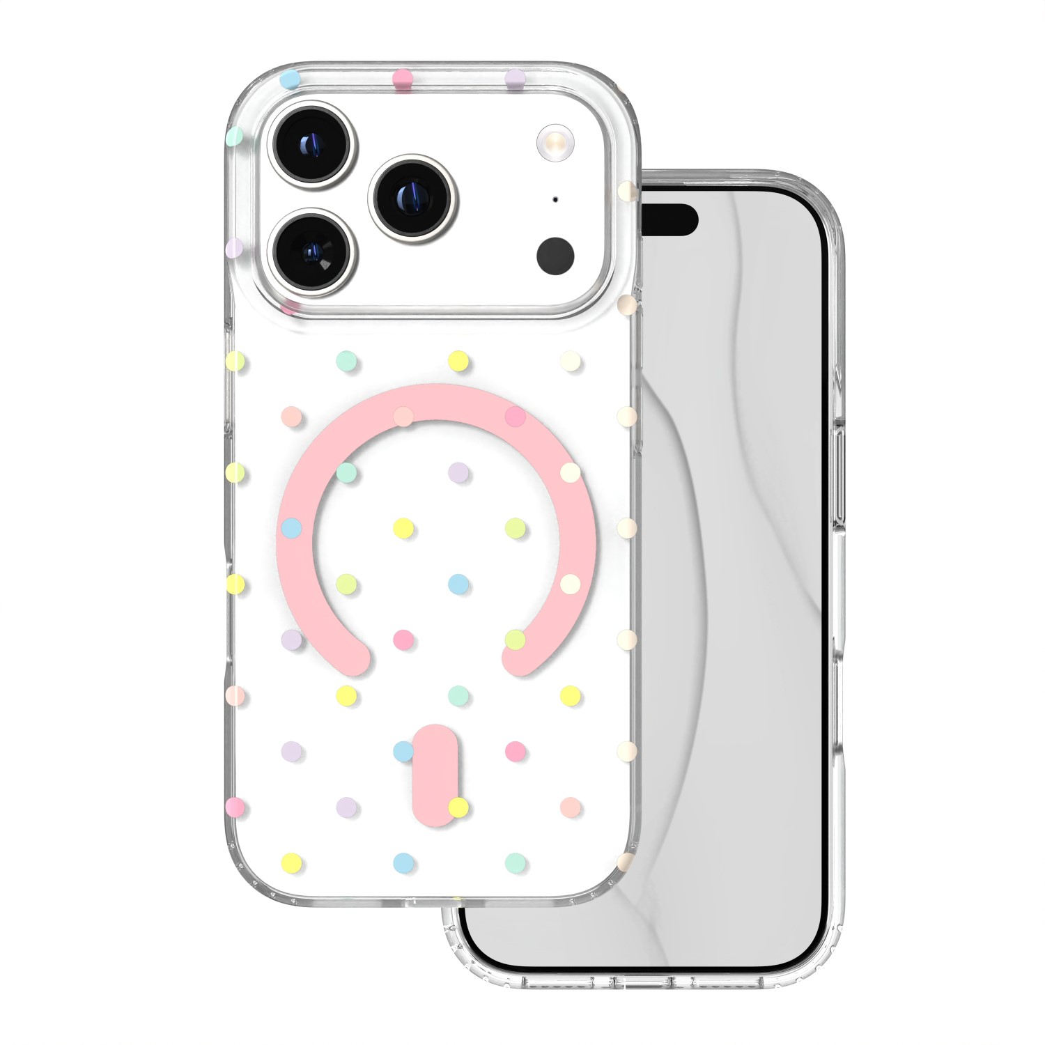Bubble Dots Mag maciņš iPhone 17 Pro 6,3" / 18 Pro 6,3" balts