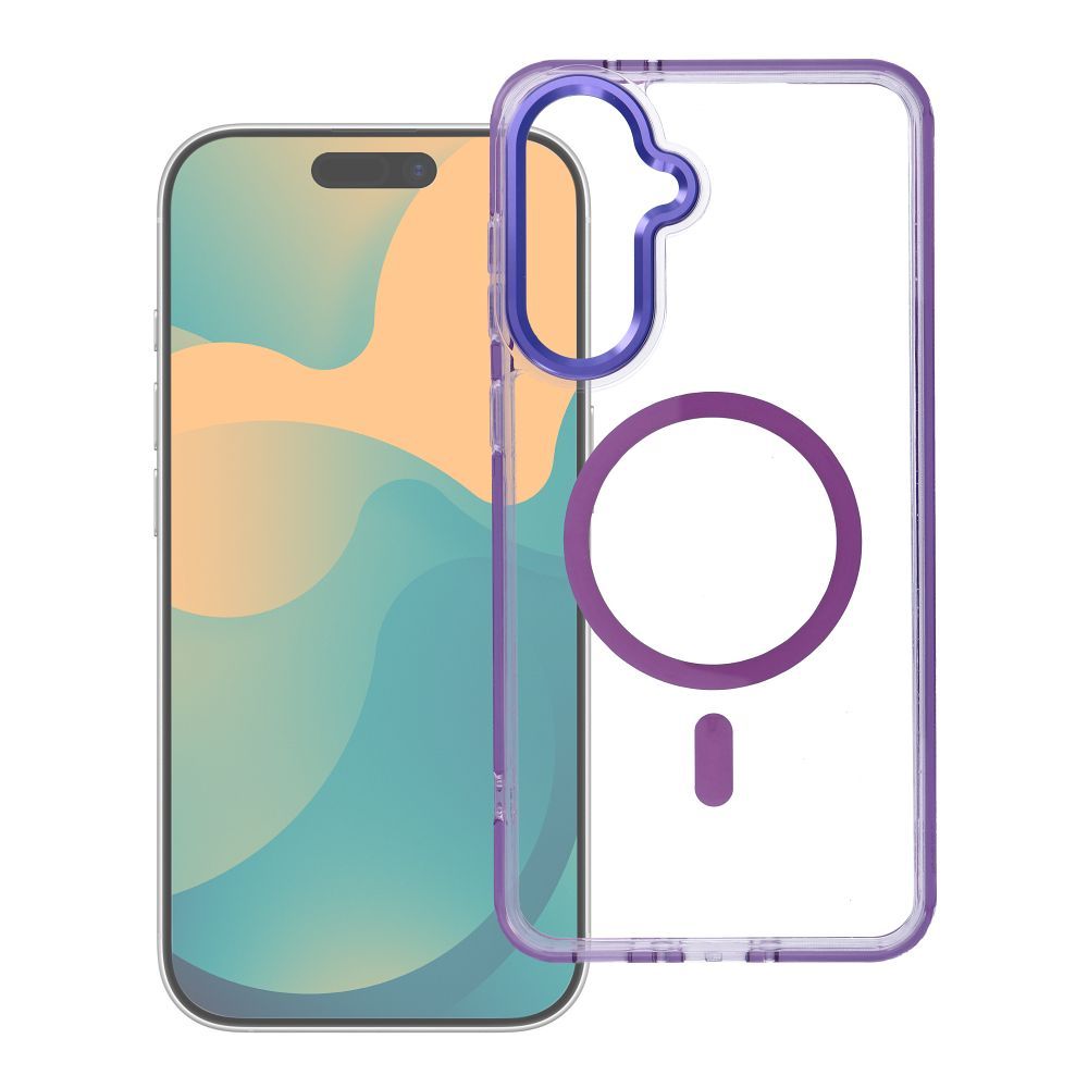 Maciņš Samsung A27 Frame Clear Hybrid Mag Cover, saderīgs ar MagSafe, violets