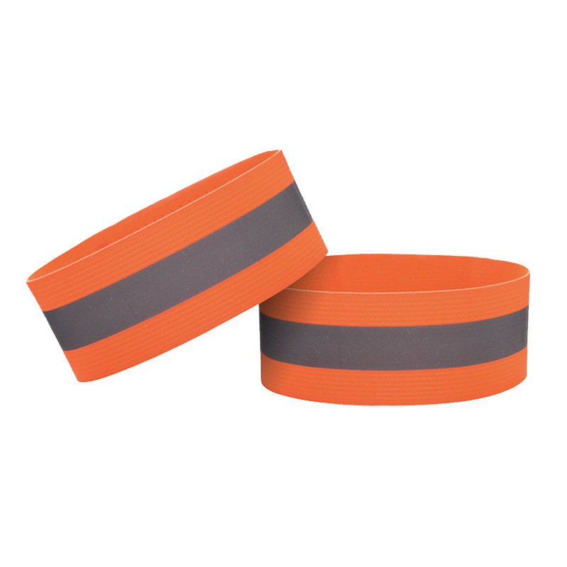 Atstarojoša rokas lente ar Velcro aizdari riteņbraukšanai un skriešanai, 4 cm - oranža