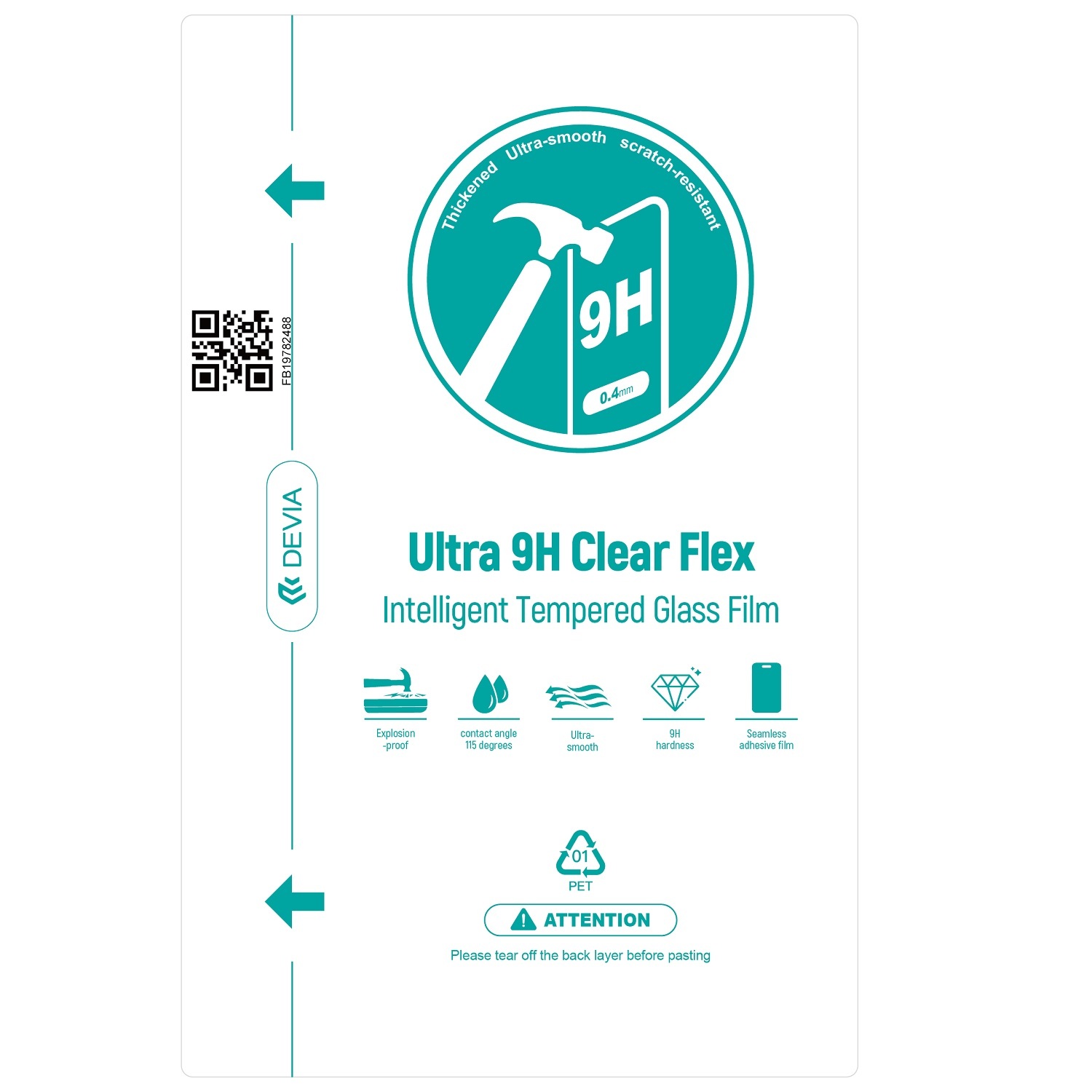 Devia foil set Intelligent Ultra 9H Flex Tempered Glass for cutting machine (0.4mm) 20pcs