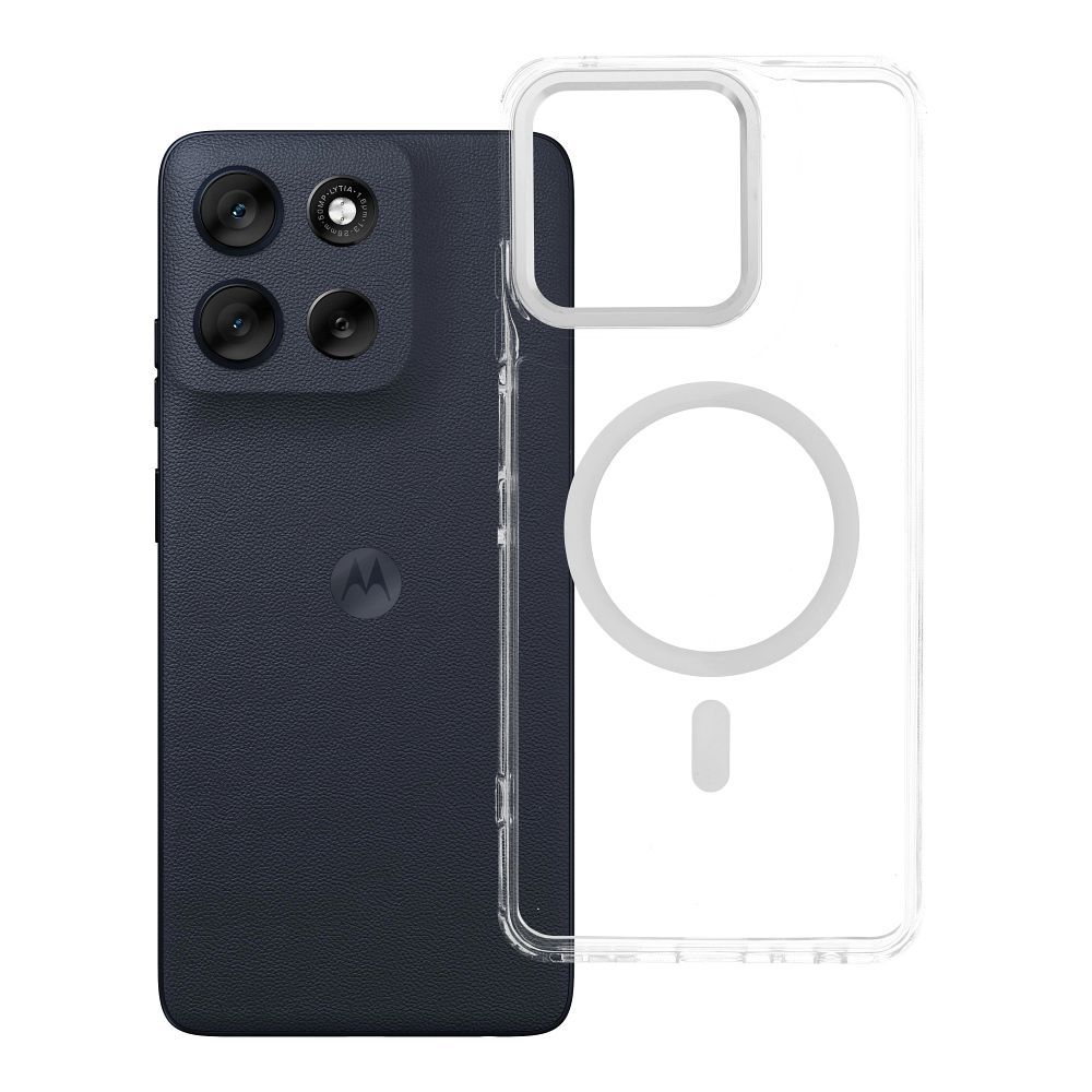 Maciņš Motorola G56 Frame Clear Hybrid Mag Cover saderīgs ar MagSafe caurspīdīgs