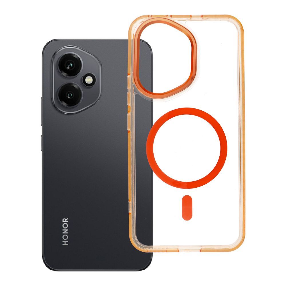 Maciņš Honor 400 Frame Clear Hybrid Mag Cover, saderīgs ar MagSafe, hermes oranžs