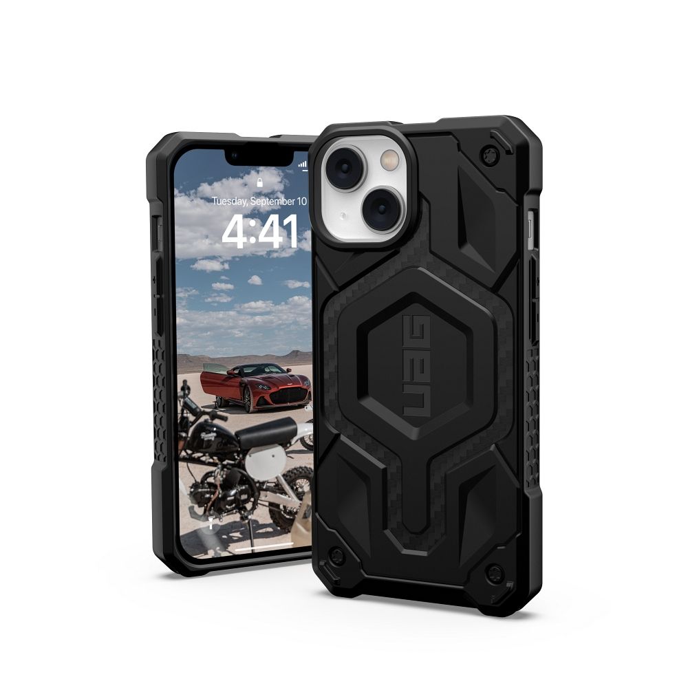 UAG Monarch MagSafe vāciņš iPhone 14 Plus - melns oglekļa raksts