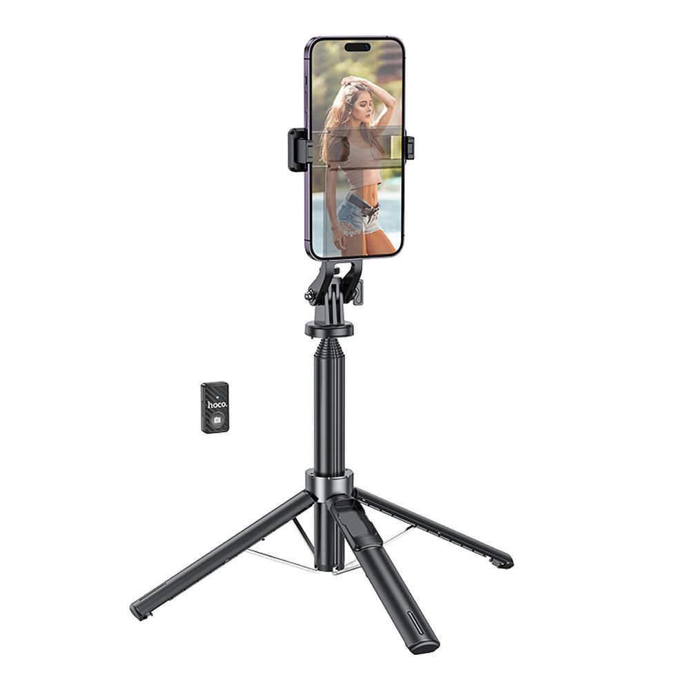 Selfie nūja Hoco trijkājis ar bezvadu pulti K21 melns