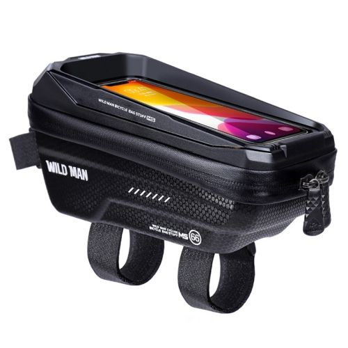 WILDMAN ceļojumu soma velosipēda rāmim ar rāvējslēdzēju, 1,2L (4 "- 7"), MS66, melna
