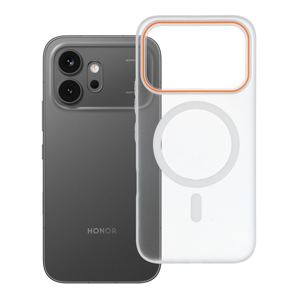 Maciņš Honor 600 / 600 PRO Go Orange saderīgs ar MagSafe caurspīdīgs