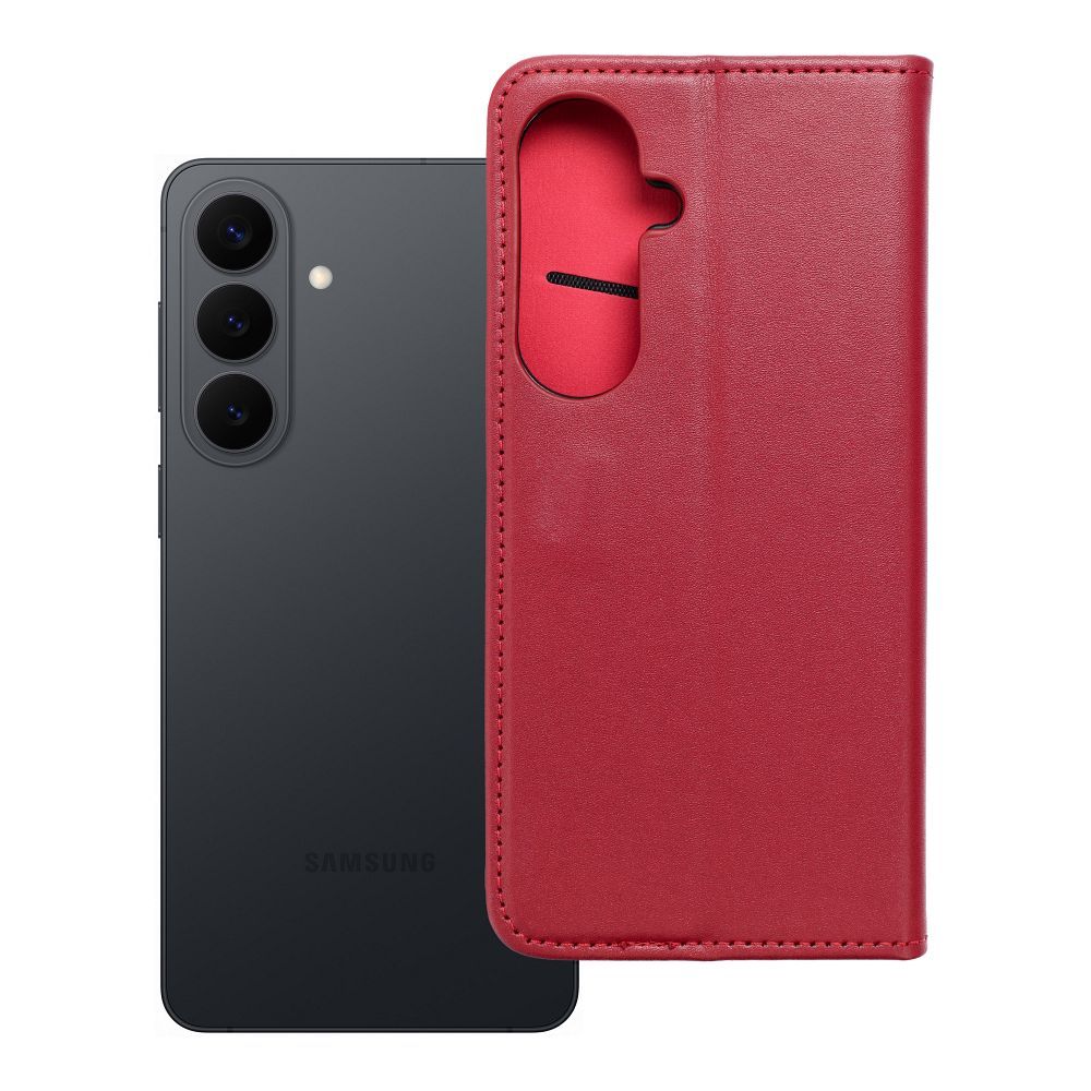 SMART PRO Book ādas futrālis priekš SAMSUNG S26 Plus bordo krāsā