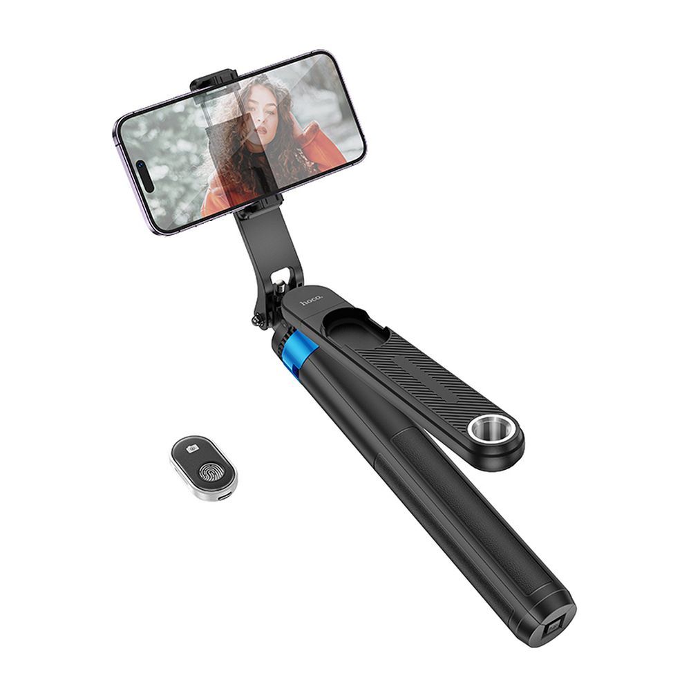 Selfija nūja Hoco trijkājis ar bezvadu pulti K22 melna