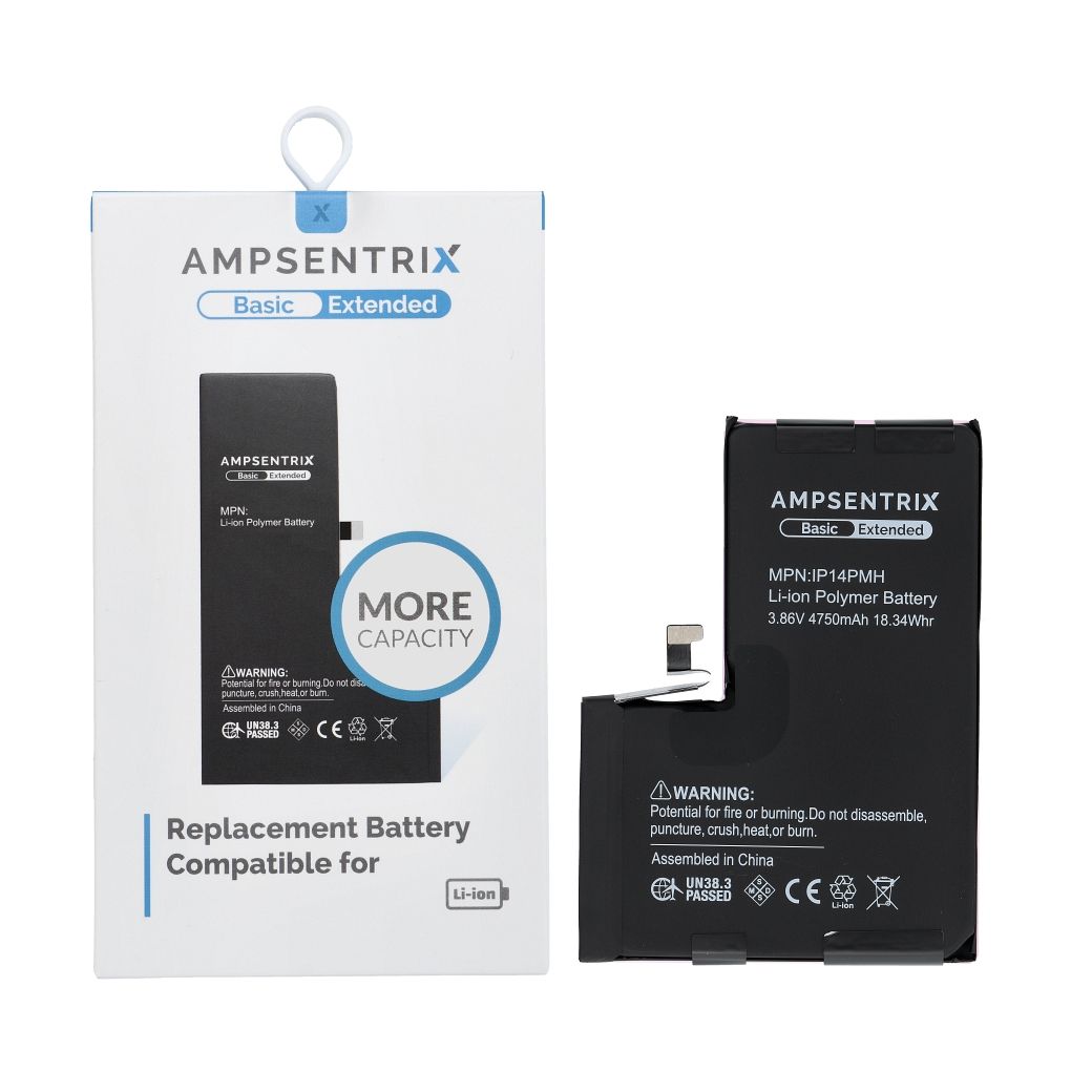 AmpSentrix Basic baterija iPhone 14 Pro Max (lielas ietilpības 4750 mAh)