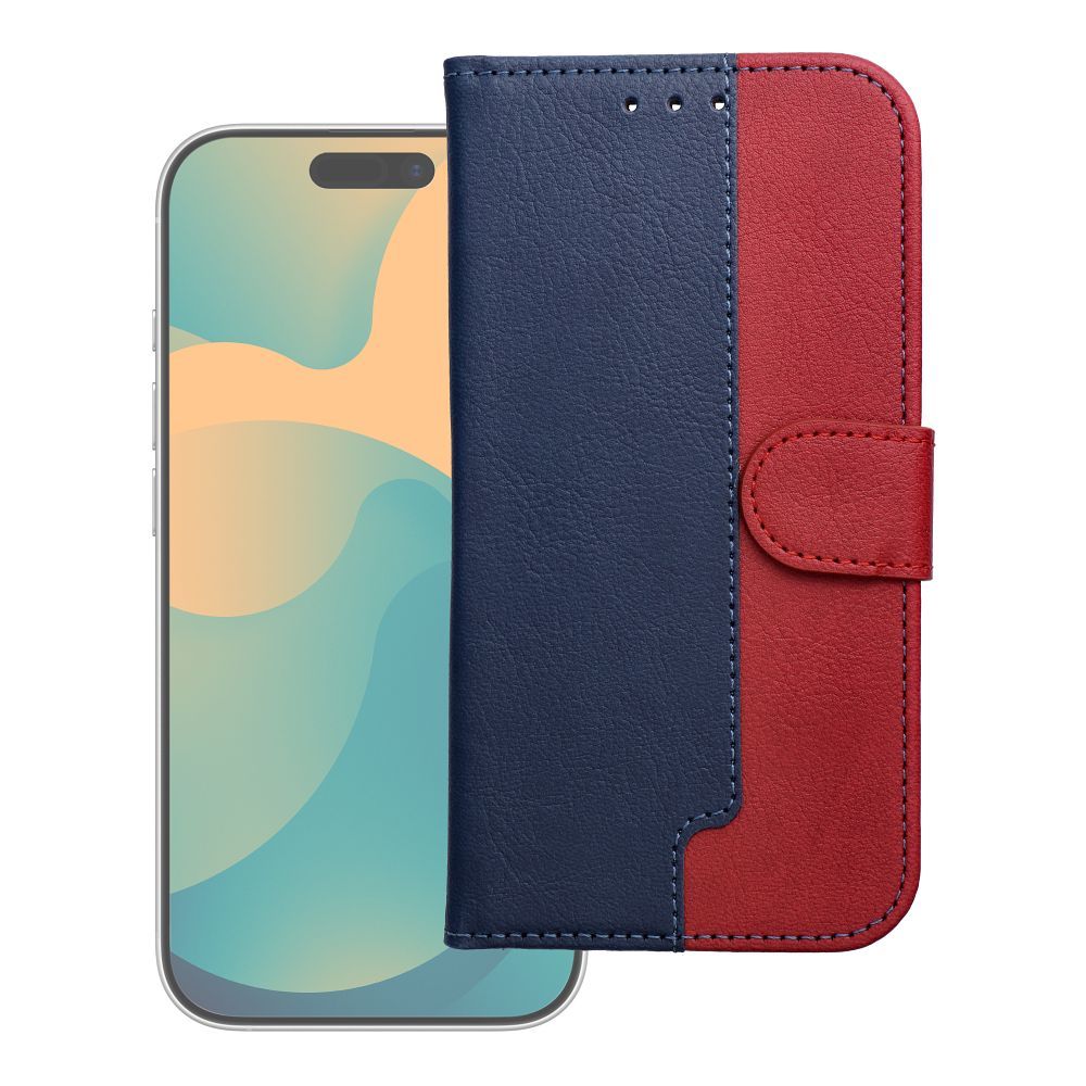 Flip case for iPhone 17 PRO / 18 PRO Split Book navy and red