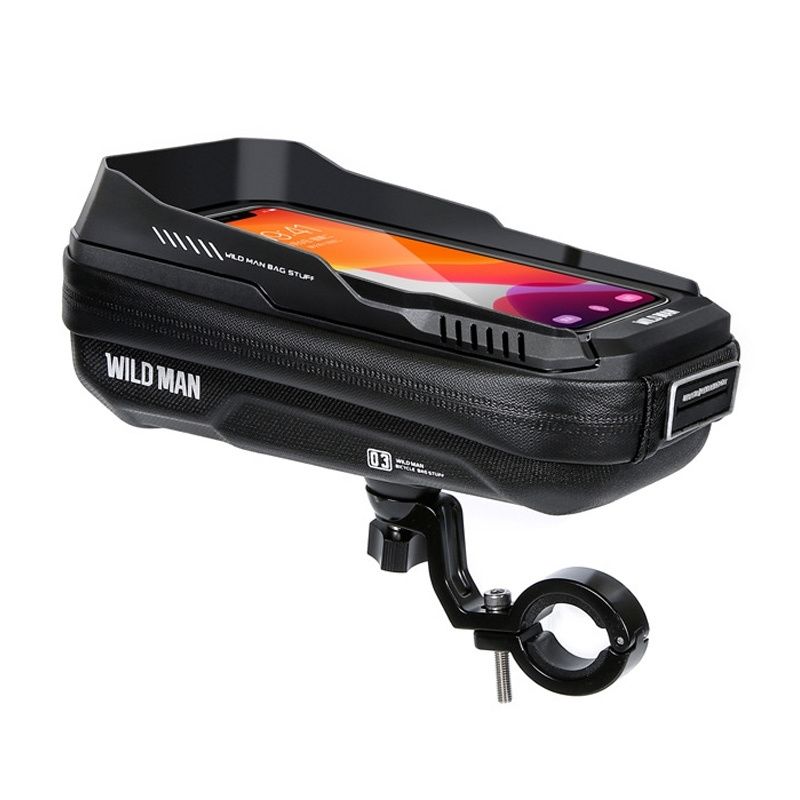 WILDMAN ceļojumu soma velosipēda stūrei ar rāvējslēdzēju, 0,5L (4 "- 7"), XT3S, melna
