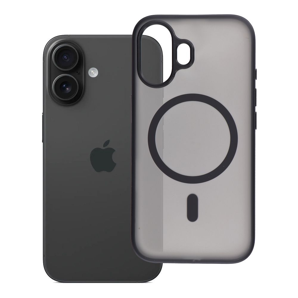 Case for iPhone 16 Flexline Mag Cover compatible with MagSafe black