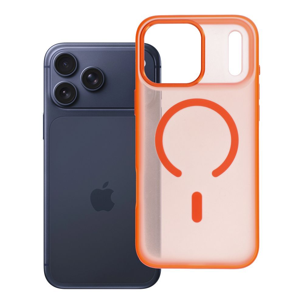Ar MagSafe saderīgs Flexline Mag Cover maciņš iPhone 17 Pro Max / 18 Pro Max (zema kameras mala), oranžs