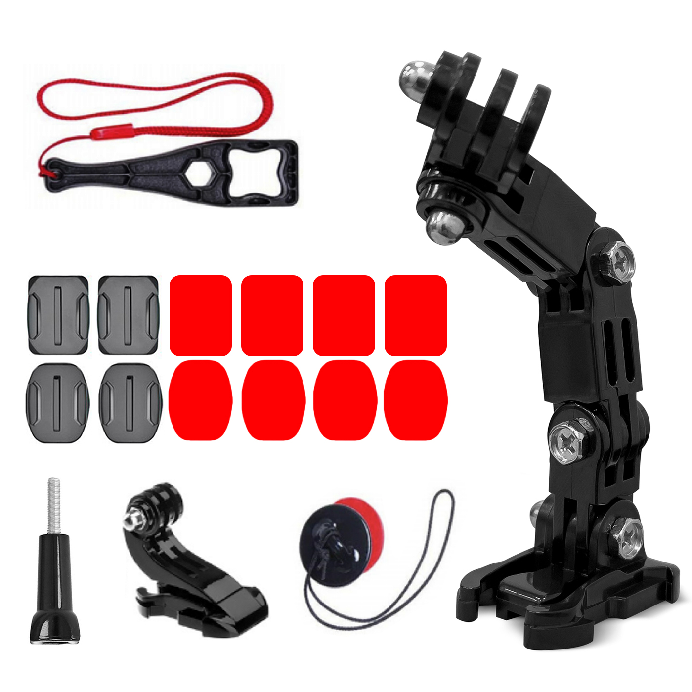 GoPro ķiveres stiprinājumu piederumu komplekts GoPro, DJI, Insta360, SJCam, Eken darbības kamerām (GoPro Cycling Helmet Chin Holder)