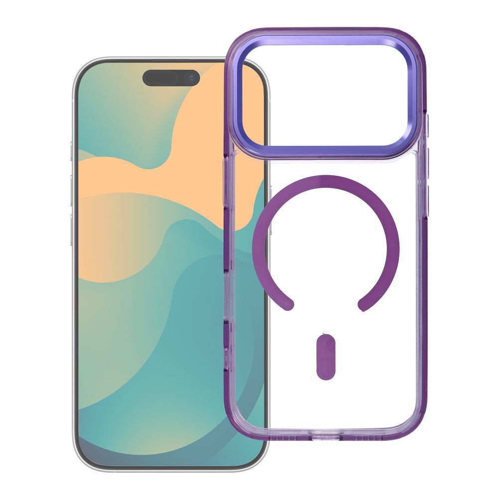 Maciņš Samsung A56 Frame Clear Hybrid Mag Cover saderīgs ar MagSafe violets