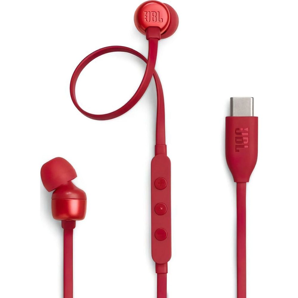 Stiepļu austiņas USB C JBL Tune 310C sarkanas