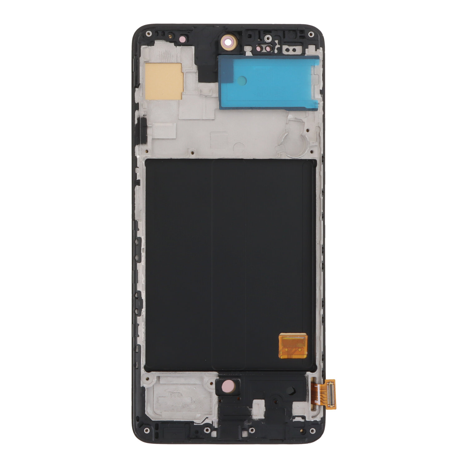 Ekrāns Samsung A515 A51 2020 ar skārienjutīgo stiklu un rāmīti melns OLED (real size)