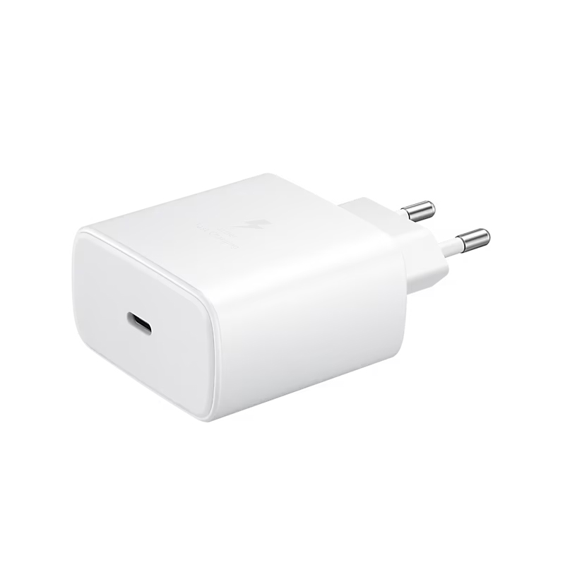 Lādētājs Samsung Super Fast Charging (Type-C) EP-TA845 45W, baltas, no logo
