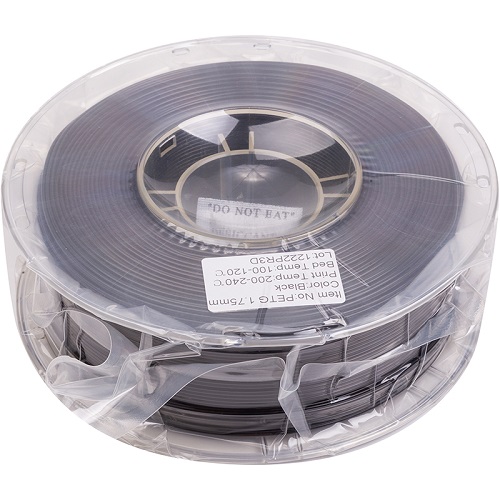 Филамент для 3D-печати PETG, 1.75mm, 1kg, черный