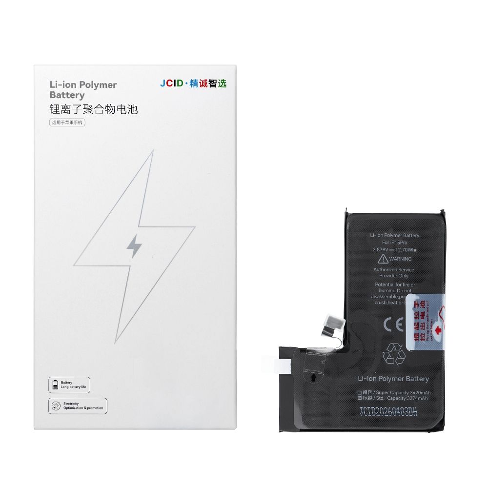 JCID baterija iPhone 15 Pro (standarta ietilpība)