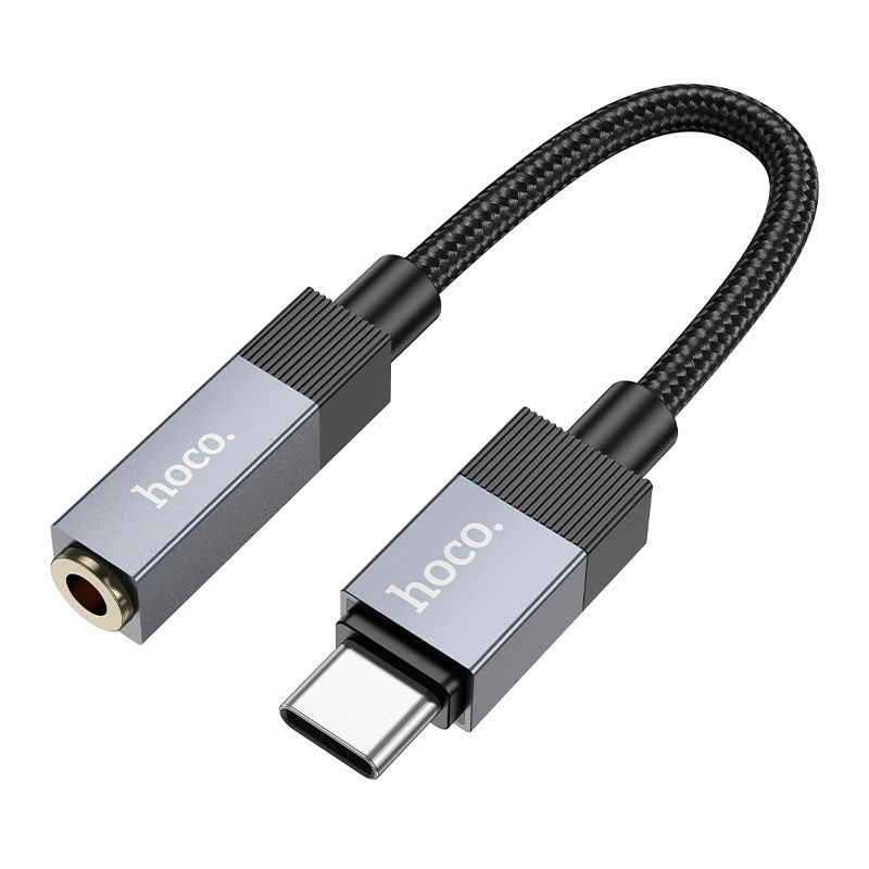 Adapteris AUX USB C (tēviņš) uz Jack 3,5 mm (mātīte) Hoco UPA32C melns