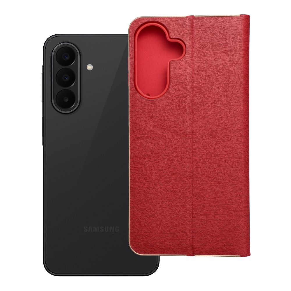 Atvēramais maciņš priekš Samsung A27 Luna Book Gold sarkans