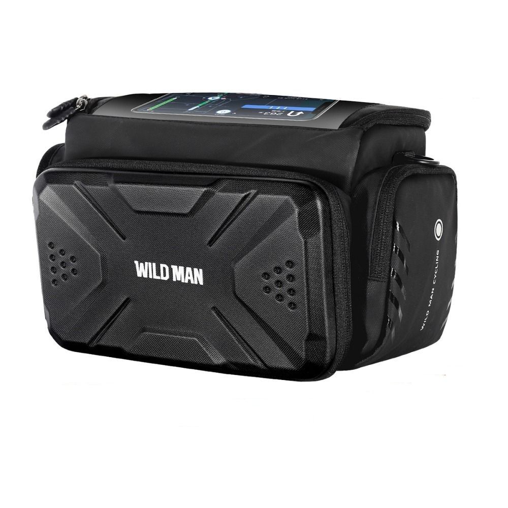 WILDMAN ceļojumu soma velosipēda stūrei ar rāvējslēdzēju, 4L, GS6, melna