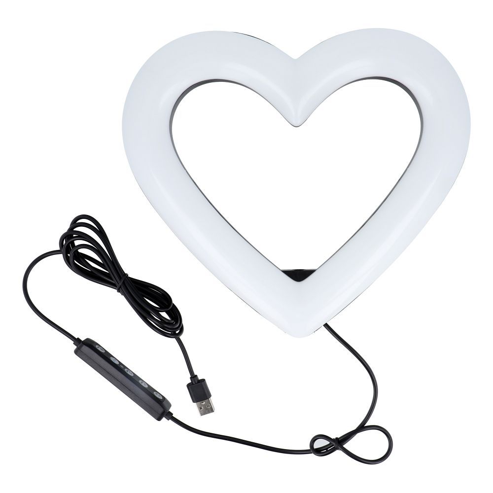 LED gredzenveida Stream RGB lampa 10" ar telefona turētāju HEART + statīvs JM26-10 melna