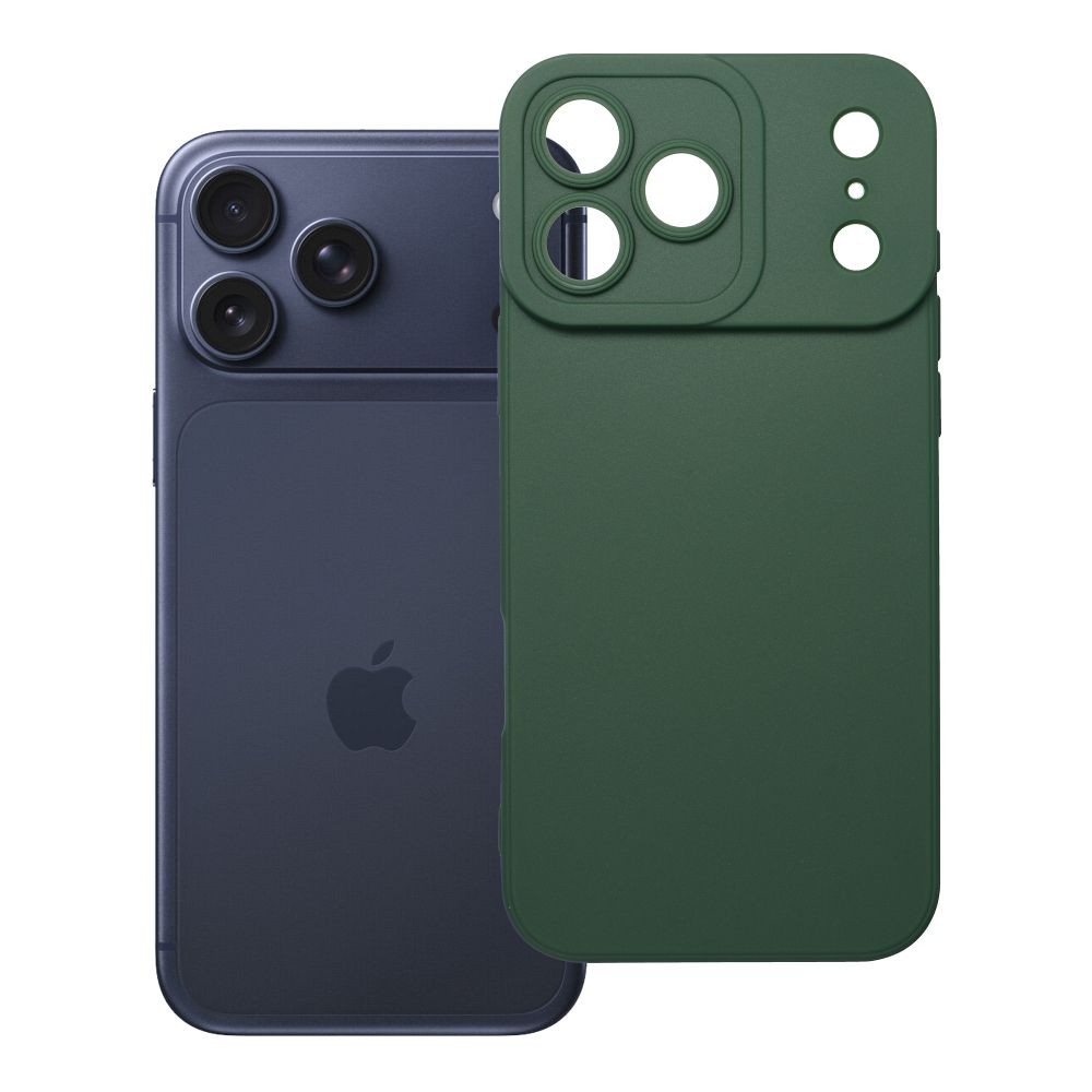 Maciņš iPhone 17 Pro Max / 18 Pro Max (zema kameras mala) Matt 2.0 tumši zaļš