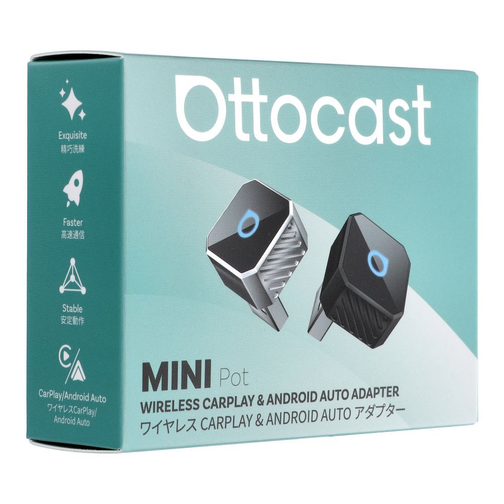 Audio adapteris automašīnai OTTOCAST Mini Cube T3 (CarPlay Android auto) sudrabs