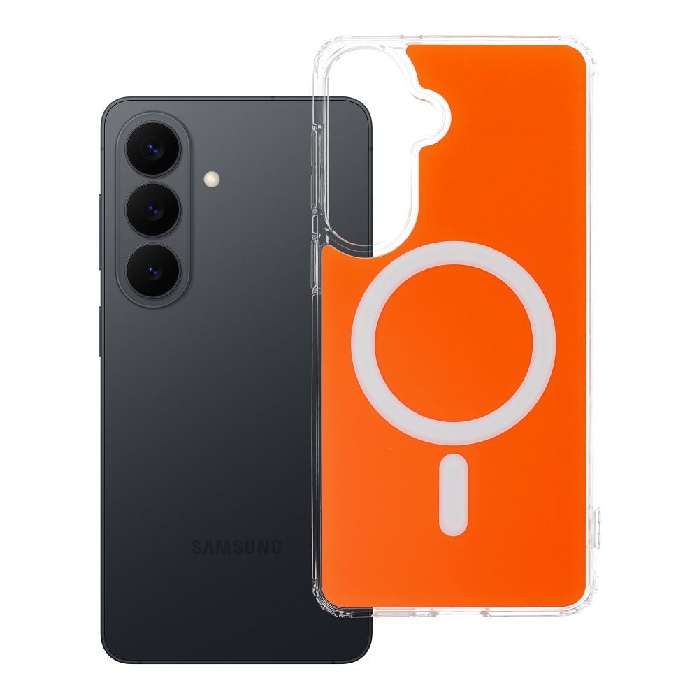 Maciņš Samsung S26 PLUS Clear Fusion Mag Cover saderīgs ar MagSafe hermes oranžs