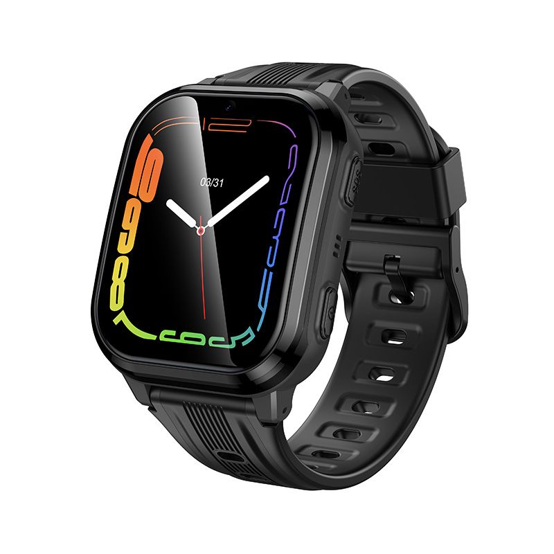 Bērnu viedpulkstenis 1,69" 4G GPS ar zvanu funkciju Hoco Y108, melns