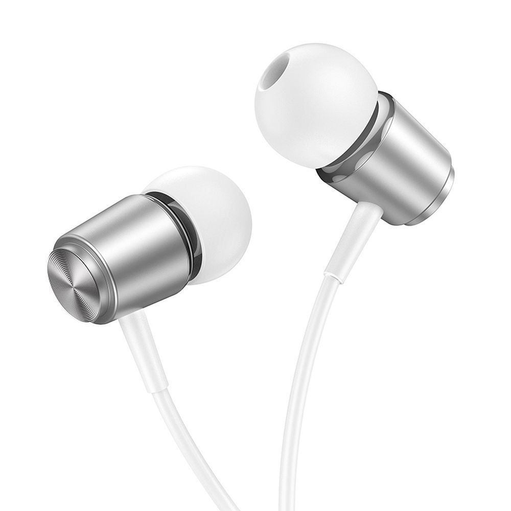 HOCO vadu austiņas Jack 3,5 mm ar mikrofonu M108 sudraba