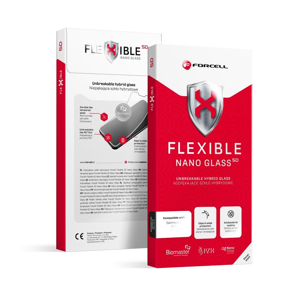 Forcell Elastīgs Nano Stikls 5D iPhone 17 Pro Max melns