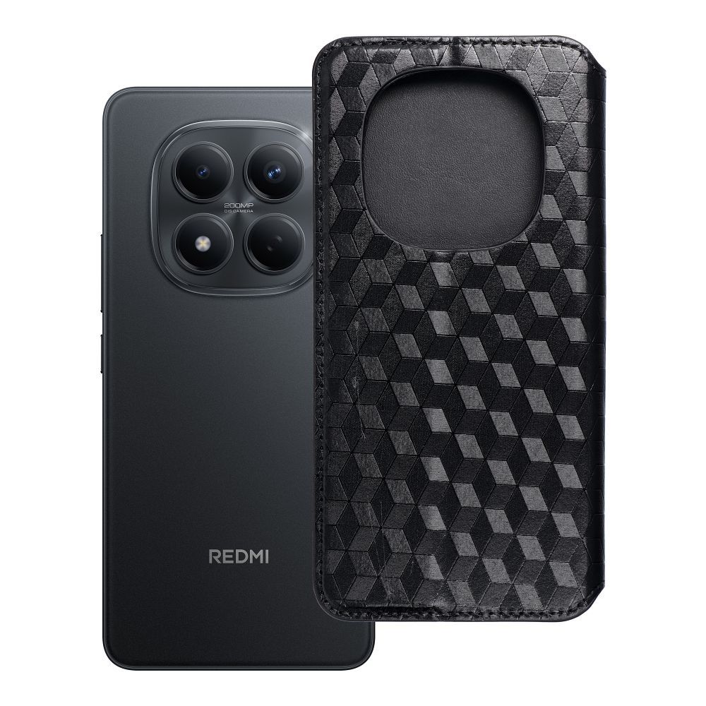 Grāmatveida maciņš Xiaomi Redmi NOTE 15 5G Cubic Book melns