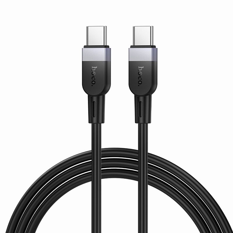 Kabelis USB C uz USB C Hoco 3A 60W silikona 1 m X109 melns