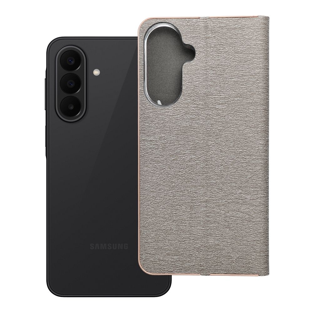 Atvēramais maciņš priekš Samsung A27 Luna Book Gold sudrabains